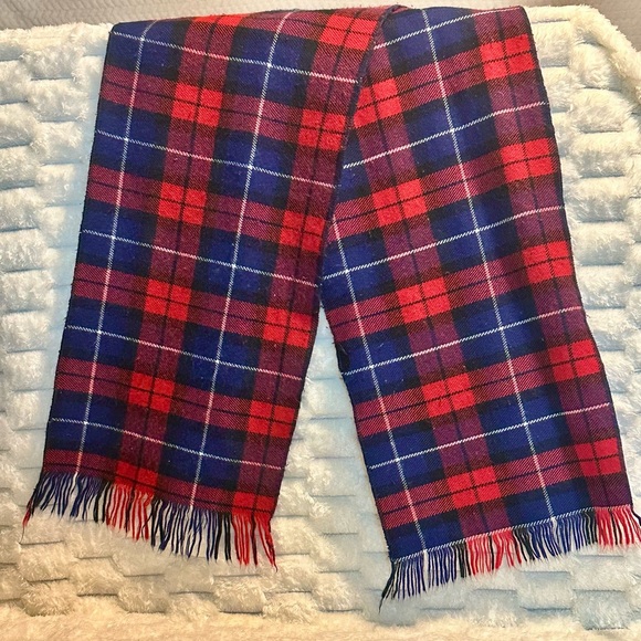 Women Vibrant Plaid Scarf with Fringe - Picture 3 of 5